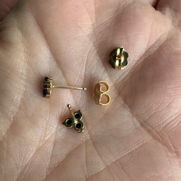 Rachel Lynn by Corri Lynn 14k Yellow Gold and Black Spinel Earrings. - Picture 2 of 6